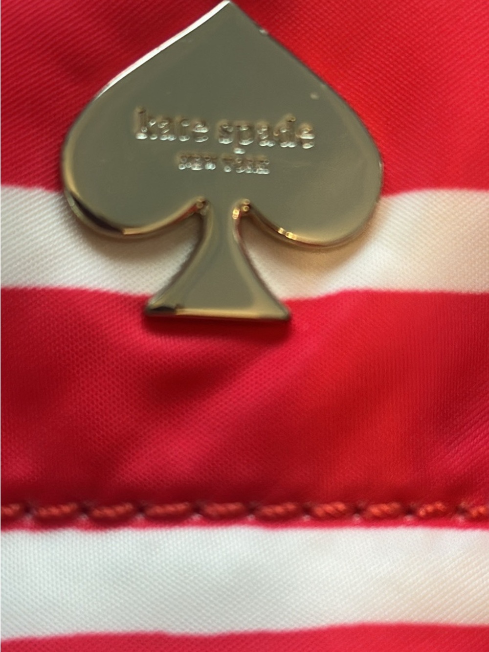 kate spade Red and White Striped Knot-Handle Tote - Picture 2 of 8